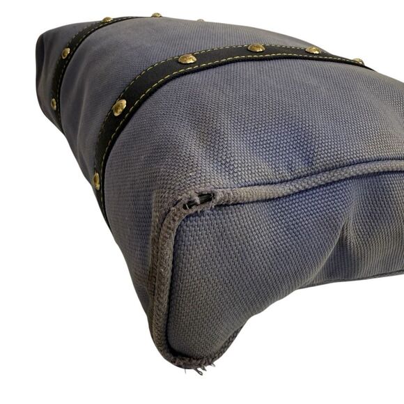 Louis Vuitton Studded Tote Large Blue Canvas w Leather detail Authentic !! W Ser - Picture 11 of 15